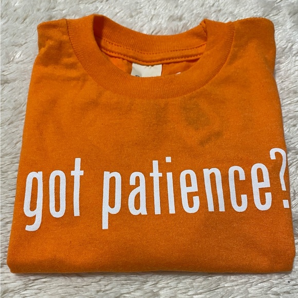 PACIFIC Toddler ‘got patience?’ Graphic Tee Size: 4T Orange, White NWT - Picture 1 of 4